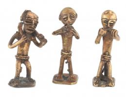 Afrikai antik bronz miniatűr, m: 6 cm