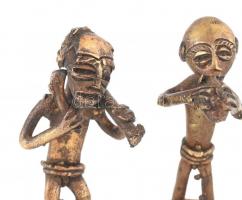 Afrikai antik bronz miniatűr, m: 6 cm