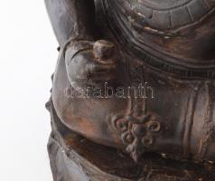 Jelzés nélkül: Ganésa. Öntött, patinázott bronz. Korának megfelelő sérülésekkel, m: 63 cm