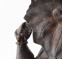 Jelzés nélkül: Ganésa. Öntött, patinázott bronz. Korának megfelelő sérülésekkel, m: 63 cm