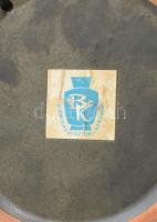 Bodrogkeresztúri retró tál, kerámia, jelzett, hátulján kis lepattanás d: 26 cm