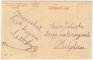 Brassó, Kronstadt, Brasov; Bethlen-barlang vendéglő a Cenk-tetőn, belső vendégekkel / Zinne. Restaur...