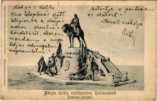 1902 Kolozsvár, Cluj; Mátyás király emlékszobra Fadrusz Jánostól / monument (fl)