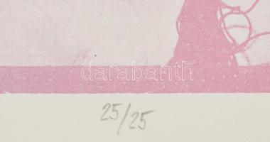 Hajas Tibor (1946-1980): Jód "B", 1980. Ofszet, papír, jelzett, számozott (25/25). Lapmére...