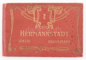 cca 1900 Nagyszeben (Hermannstadt / Sibiu),11 db db képet tartalmazó leporelló, szecessziós kötésben, kopásnyomokkal, kisebb sérüléssel, 9×14 cm