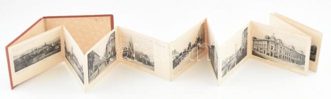 cca 1900 Nagyszeben (Hermannstadt / Sibiu),11 db db képet tartalmazó leporelló, szecessziós kötésben...