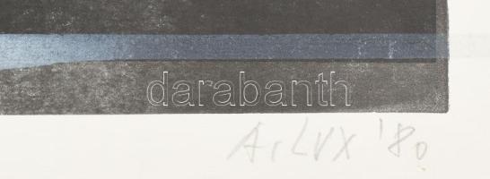 Lux Antal (1935-): Hommage a Hajas Tibor, 1980. Ofszet, papír, jelzett. Művészpéldány e.a. jelzéssel...