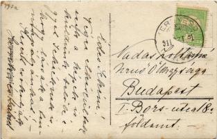 1911 Szászváros, Broos, Orastie; teniszpálya, teniszező hölgyek / tennis court with ladies. Adler fé...