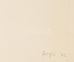 Fajó János (1937-2018): Csepp II., 1975. Szitanyomat, papír, jelzett, számozott (15/27). Próbanyomat...