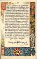 1916 Auguszta Főhercegasszony beszéde Zita Királynéhoz a magyar nők koronázási küldöttsége nevében / Speech of Princess Auguste to Zita of Bourbon-Parma. Art Nouveau, litho (fl)