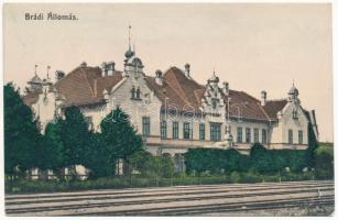 Brád, vasútállomás. Ábrahám István kiadása / Bahnhof / railway station (EK)