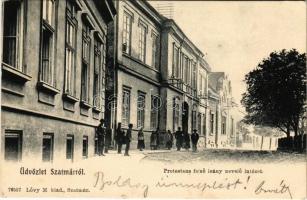 1906 Szatmárnémeti, Szatmár, Satu Mare; Protestáns felső leánynevelő intézet. Lövy M. kiadása / girl school