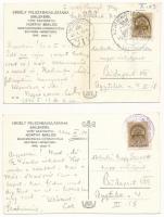 1940 Szatmárnémeti, Satu Mare; bevonulás, Horthy Miklós kormányzó fehér lovon - 2 db képeslap / entr...