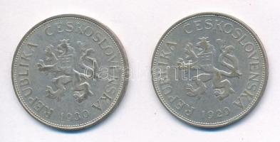 Csehszlovákia 1929-1930. 5K Ag (2xklf) T:2 patina 
Czechoslovakia 1929-1930. 5 Korun Ag (2xdiff) C:...