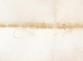 VÉDETT!!! 1750 A Dinnyés család címereslevele (armalis) Mária Terézia autográf aláírásával Sérült, s...