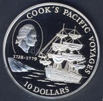 Niue 1992. 10$ Ag "Cook kapitány csendes-óceáni utazásai-hajó" T:PP