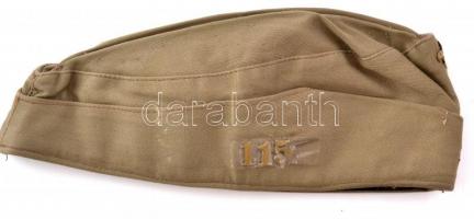 Modern cserkész sapka, vászon, 115-ös csapat, jelvénnyel, 29x11 cm