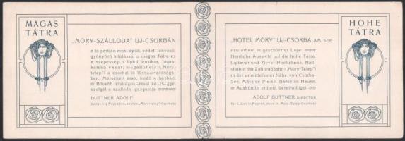 cca 1910 "Móry-Szálloda" Új-Csorbán, szecessziós ismertető prospektus