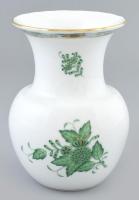 Herendi zöld Apponyi mintás váza. Kézzel festett, jelzett, hibátlan 15 cm