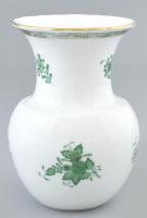 Herendi zöld Apponyi mintás váza. Kézzel festett, jelzett, hibátlan 15 cm