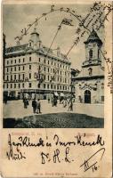 1901 Budapest VII. Kerepesi út 32. (Rákóczi út) üzletek, Rókus kórház és kápolna. Divald Károly 425. sz. (b)