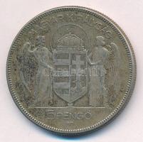 1930. 5P Ag "Horthy jobbra" T:2- patina Adamo P8