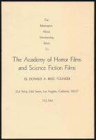 1973 First Annual Golden Scroll Awards - The Academy of Science Fiction Fantasy and Horror Films. Ho...