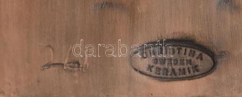 Sweden Christina Keramik retró falplasztika, jelzett, hibátlan, 15x9 cm