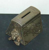 cca 1900 WMF Württembergische Metallwarenfabrik dekoratív jelzett cin persely kulcs nélkül / Used pigy-bank