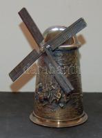 cca 1900 Jelzett alpakka persely zár nélkül / Used pigy-bank