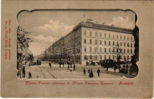 Budapest VIII. Mária Terézia laktanya, villamos a körúton és az Üllői úton is. Divald Károly 141. sz...