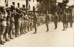 1917 IV. Károly osztrák-magyar repülőtisztekkel / K.u.k. Fliegeroffiziere / Charles I of Austria is talking to Austro-Hungarian military pilots. photo