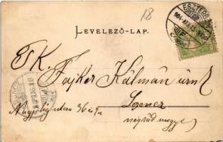 1904 Esztergom, Bazilika. Szecessziós téli keret. Kardos Dezső kiadása / Art Nouveau winter frame (E...