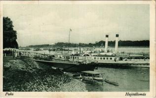 1932 Paks, Hajóállomás, SOPHIE gőzhajó, hajómalom. Rosenbaum Miksa M. kiadása / floating ship mill (boat mill) (EK)