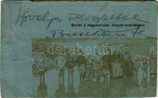1908 Nagykanizsa, Emlék a nagykanizsai Amatőr kiállításból. photo (vágott / cut)