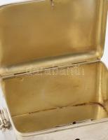 Ezüst (Ag) cukordoboz, kulcs nélkül, Jelzett: osztrák Diannás jellel. Nettó: 424 g / Silver candy bo...