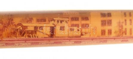 Plasser & Theurer Bahnbaumaschinen Wien, osztrák vasútépítészeti vállalat reklám tolla, szárán e...