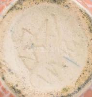 Gorka Géza (1894-1971): Füles váza. Mázas festett kerámia, jelzett (Nógrádverőce), kopásnyomokkal m:...