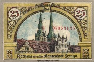 Német Birodalom /Weimari Köztársaság/ Lemgo 1921. 10Pf + 25Pf + 50Pf 3klf db, teljes sor T:I