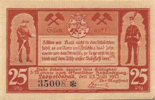 Német Birodalom /Weimari Köztársaság/ Leopoldshall 1921. 25Pf + 50Pf + 75Pf 3klf db, teljes sor T:I