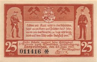 Német Birodalom /Weimari Köztársaság/ Leopoldshall 1921. 25Pf + 50Pf + 75Pf 3klf db, teljes sor T:I