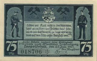 Német Birodalom /Weimari Köztársaság/ Leopoldshall 1921. 25Pf + 50Pf + 75Pf 3klf db, teljes sor T:I