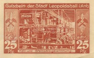 Német Birodalom /Weimari Köztársaság/ Leopoldshall 1921. 25Pf + 50Pf + 75Pf 3klf db, teljes sor T:I