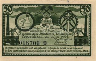 Német Birodalom /Weimari Köztársaság/ Leopoldshall 1921. 25Pf + 50Pf + 75Pf 3klf db, teljes sor T:I