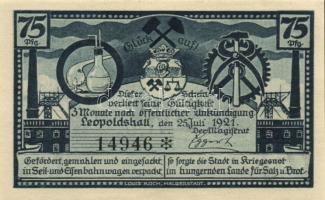 Német Birodalom /Weimari Köztársaság/ Leopoldshall 1921. 25Pf + 50Pf + 75Pf 3klf db, teljes sor T:I