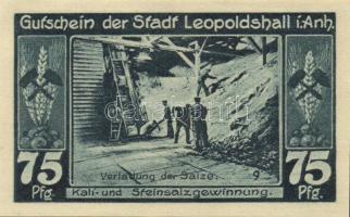 Német Birodalom /Weimari Köztársaság/ Leopoldshall 1921. 25Pf + 50Pf + 75Pf 3klf db, teljes sor T:I