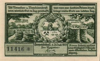 Német Birodalom /Weimari Köztársaság/ Leopoldshall 1921. 25Pf + 50Pf + 75Pf 3klf db, teljes sor T:I