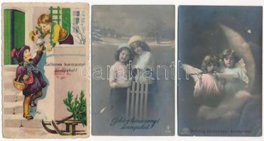 5 db RÉGI karácsonyi üdvözlő képeslap vegyes minőségben / 5 pre-1945 Christmas greeting postcards in mixed quality