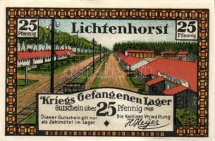Német Birodalom /Weimari Köztársaság/ Lichtenhorst D.N. hadifogolytábor 25Pf(3x) + 50Pf(2x) + 75Pf(2...