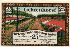 Német Birodalom /Weimari Köztársaság/ Lichtenhorst D.N. hadifogolytábor 25Pf(3x) + 50Pf(2x) + 75Pf(2...